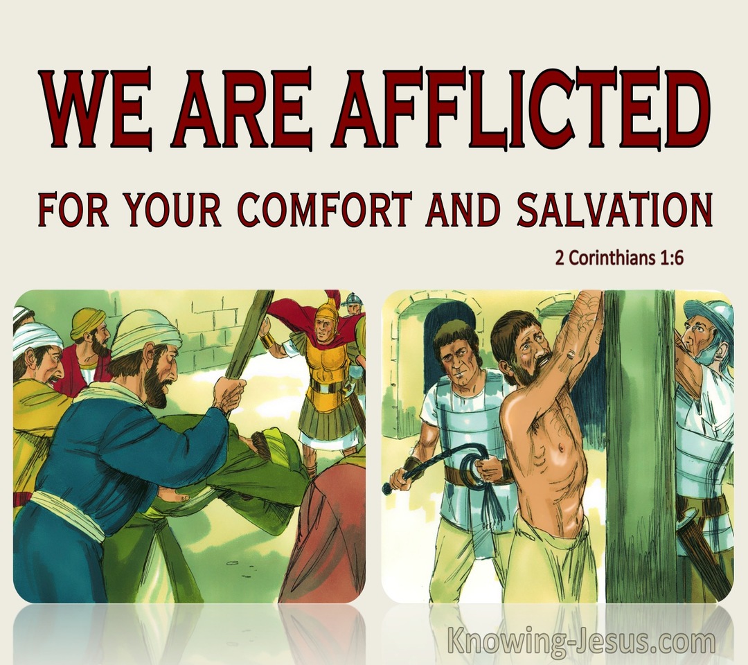 2 Corinthians 1:6 Afflicted For Your Comfort And Salvation (beige)